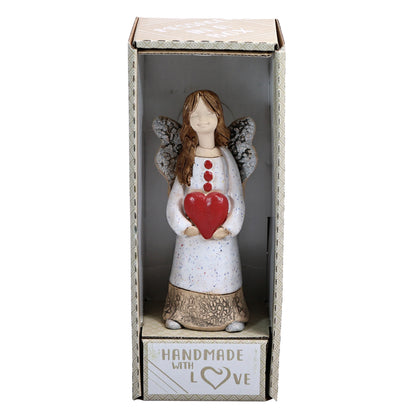 Handmade Ceramic Celebration Angel Holding Heart